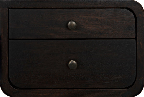 Noir Voltes Desk - Modern Industrial Ebony Walnut with Matte Black Iron Base for Stylish Workspaces GDES185EB