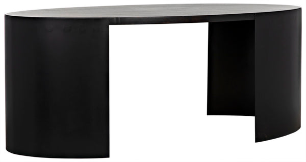 Noir Marigold Desk - Elegant Ebony Walnut & Matte Black Iron for a Modern Home Office Masterpiece! GDES186EB