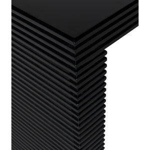 Noir Manhattan Desk - Hand-Rubbed Black Solid Mahogany for Stylish Home Office & Executive Workspaces GDES189HB