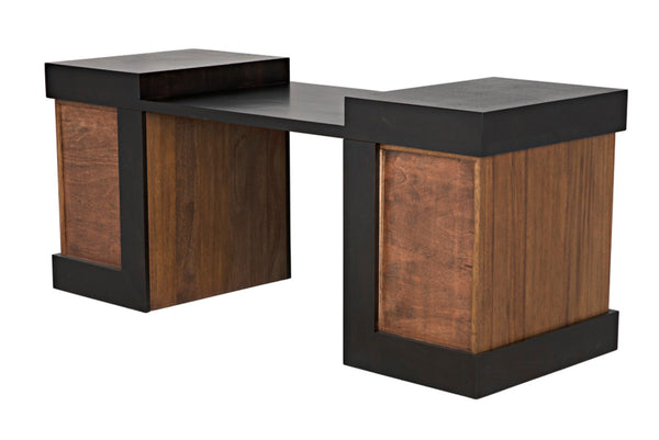 Noir Bentley Desk: Artisan-Crafted Dark Walnut with Ebony Accents for Timeless Elegance and Functionality GDES194EBDW