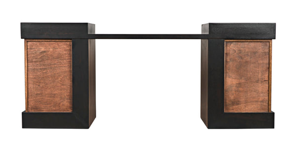 Noir Bentley Desk: Artisan-Crafted Dark Walnut with Ebony Accents for Timeless Elegance and Functionality GDES194EBDW