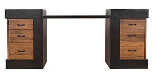 Noir Bentley Desk: Artisan-Crafted Dark Walnut with Ebony Accents for Timeless Elegance and Functionality GDES194EBDW
