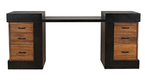 Noir Bentley Desk: Artisan-Crafted Dark Walnut with Ebony Accents for Timeless Elegance and Functionality GDES194EBDW