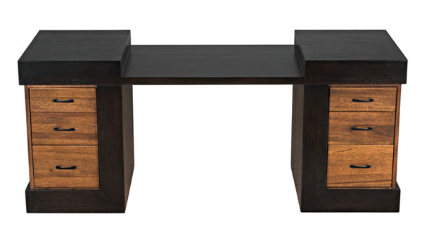 Noir Bentley Desk: Artisan-Crafted Dark Walnut with Ebony Accents for Timeless Elegance and Functionality GDES194EBDW