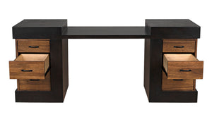 Noir Bentley Desk: Artisan-Crafted Dark Walnut with Ebony Accents for Timeless Elegance and Functionality GDES194EBDW
