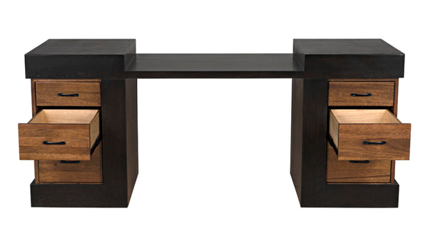 Noir Bentley Desk: Artisan-Crafted Dark Walnut with Ebony Accents for Timeless Elegance and Functionality GDES194EBDW