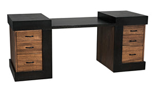 Noir Bentley Desk: Artisan-Crafted Dark Walnut with Ebony Accents for Timeless Elegance and Functionality GDES194EBDW