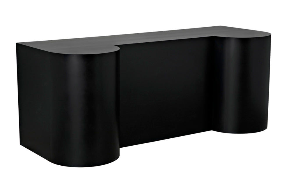 Noir Concierge Desk, Handcrafted Black Iron for Stylish Reception Areas - Durable & Minimalist Design GDES197MTB
