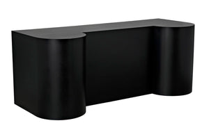 Noir Concierge Desk, Handcrafted Black Iron for Stylish Reception Areas - Durable & Minimalist Design GDES197MTB
