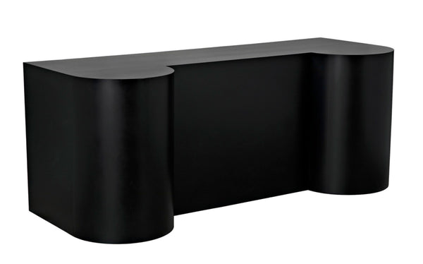 Noir Concierge Desk, Handcrafted Black Iron for Stylish Reception Areas - Durable & Minimalist Design GDES197MTB