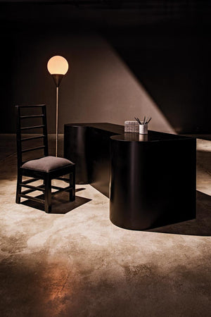 Noir Concierge Desk, Handcrafted Black Iron for Stylish Reception Areas - Durable & Minimalist Design GDES197MTB