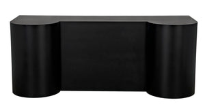 Noir Concierge Desk, Handcrafted Black Iron for Stylish Reception Areas - Durable & Minimalist Design GDES197MTB