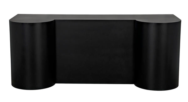 Noir Concierge Desk, Handcrafted Black Iron for Stylish Reception Areas - Durable & Minimalist Design GDES197MTB