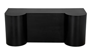 Noir Concierge Desk, Handcrafted Black Iron for Stylish Reception Areas - Durable & Minimalist Design GDES197MTB