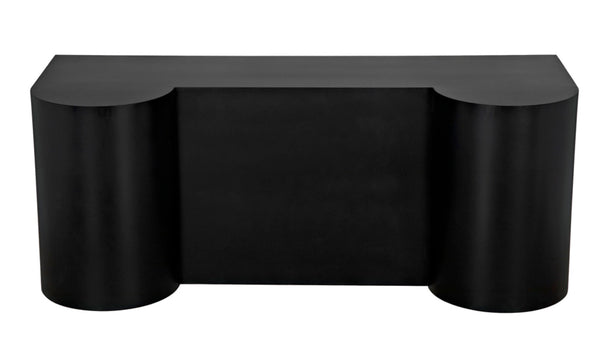 Noir Concierge Desk, Handcrafted Black Iron for Stylish Reception Areas - Durable & Minimalist Design GDES197MTB