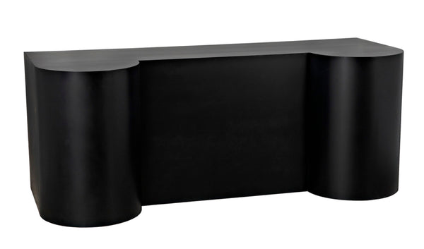 Noir Concierge Desk, Handcrafted Black Iron for Stylish Reception Areas - Durable & Minimalist Design GDES197MTB