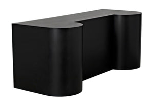 Noir Concierge Desk, Handcrafted Black Iron for Stylish Reception Areas - Durable & Minimalist Design GDES197MTB
