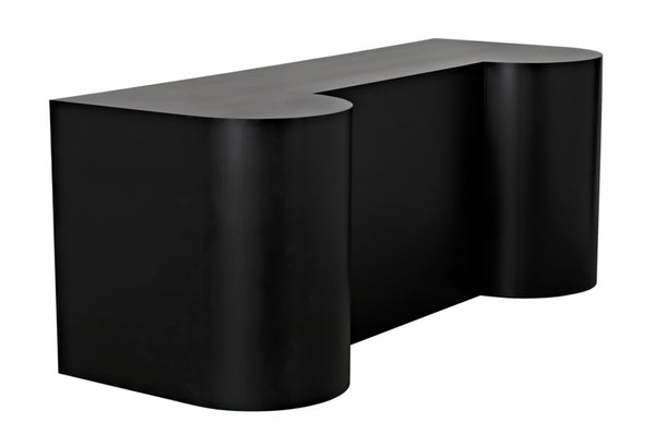 Noir Concierge Desk, Handcrafted Black Iron for Stylish Reception Areas - Durable & Minimalist Design GDES197MTB