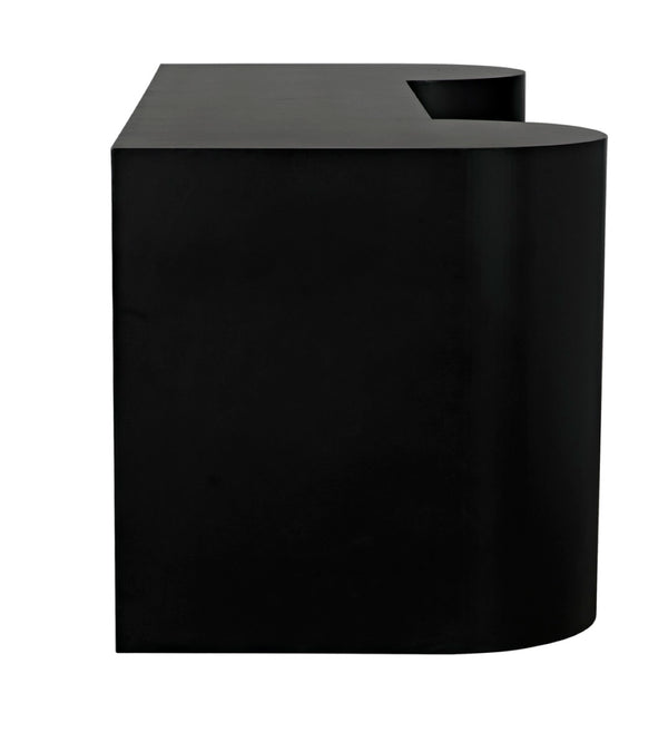 Noir Concierge Desk, Handcrafted Black Iron for Stylish Reception Areas - Durable & Minimalist Design GDES197MTB