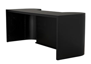 Noir Concierge Desk, Handcrafted Black Iron for Stylish Reception Areas - Durable & Minimalist Design GDES197MTB