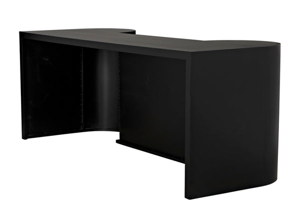 Noir Concierge Desk, Handcrafted Black Iron for Stylish Reception Areas - Durable & Minimalist Design GDES197MTB