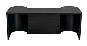 Noir Concierge Desk, Handcrafted Black Iron for Stylish Reception Areas - Durable & Minimalist Design GDES197MTB
