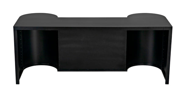Noir Concierge Desk, Handcrafted Black Iron for Stylish Reception Areas - Durable & Minimalist Design GDES197MTB