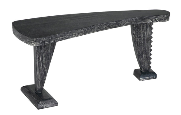 Noir Zigmund Desk - Artisan-Crafted Cinder Black Finish, Spacious Work Surface for Stylish Home Offices GDES201CB
