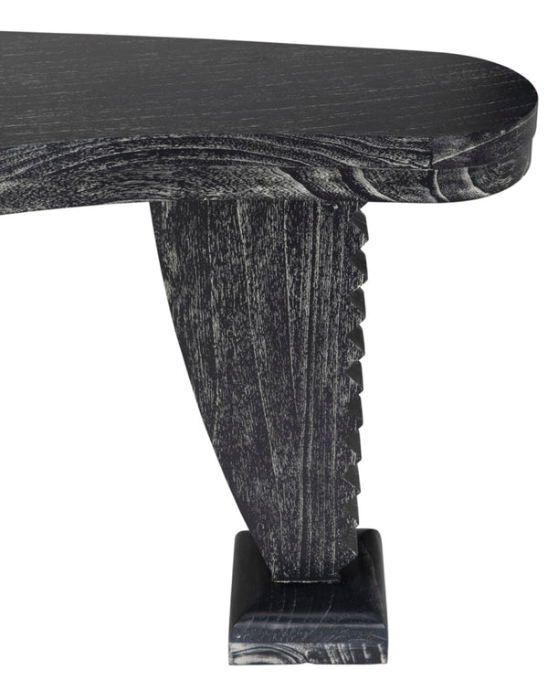 Noir Zigmund Desk - Artisan-Crafted Cinder Black Finish, Spacious Work Surface for Stylish Home Offices GDES201CB