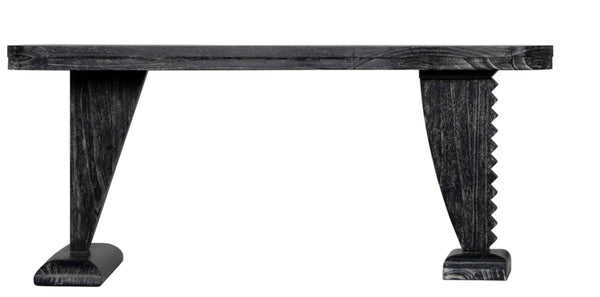Noir Zigmund Desk - Artisan-Crafted Cinder Black Finish, Spacious Work Surface for Stylish Home Offices GDES201CB