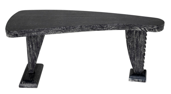 Noir Zigmund Desk - Artisan-Crafted Cinder Black Finish, Spacious Work Surface for Stylish Home Offices GDES201CB