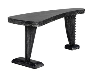 Noir Zigmund Desk - Artisan-Crafted Cinder Black Finish, Spacious Work Surface for Stylish Home Offices GDES201CB