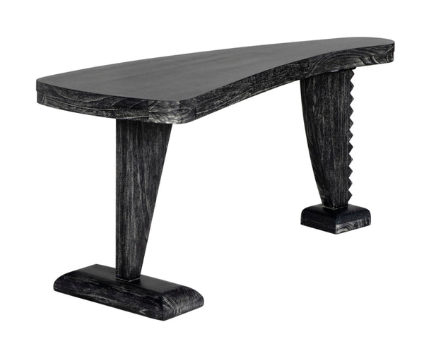 Noir Zigmund Desk - Artisan-Crafted Cinder Black Finish, Spacious Work Surface for Stylish Home Offices GDES201CB