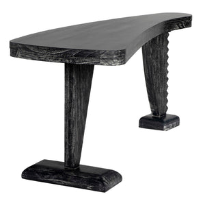 Noir Zigmund Desk - Artisan-Crafted Cinder Black Finish, Spacious Work Surface for Stylish Home Offices GDES201CB