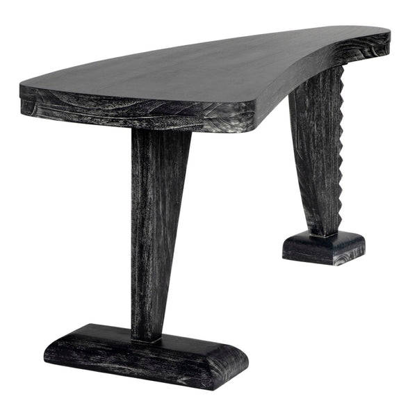 Noir Zigmund Desk - Artisan-Crafted Cinder Black Finish, Spacious Work Surface for Stylish Home Offices GDES201CB