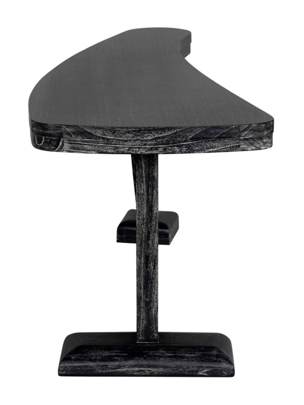 Noir Zigmund Desk - Artisan-Crafted Cinder Black Finish, Spacious Work Surface for Stylish Home Offices GDES201CB