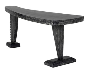 Noir Zigmund Desk - Artisan-Crafted Cinder Black Finish, Spacious Work Surface for Stylish Home Offices GDES201CB