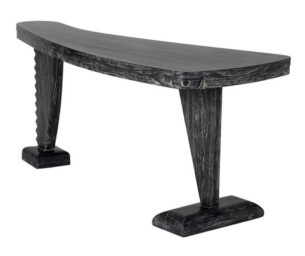 Noir Zigmund Desk - Artisan-Crafted Cinder Black Finish, Spacious Work Surface for Stylish Home Offices GDES201CB