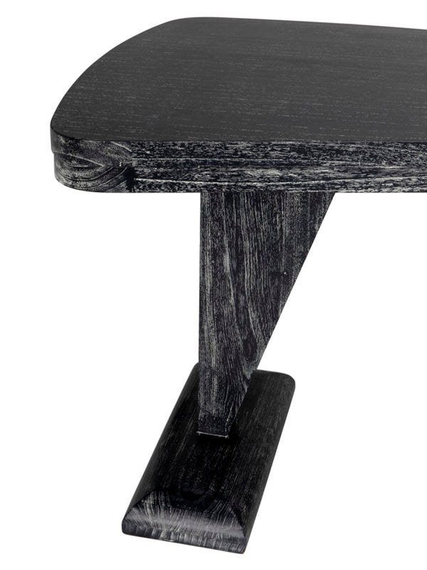 Noir Zigmund Desk - Artisan-Crafted Cinder Black Finish, Spacious Work Surface for Stylish Home Offices GDES201CB