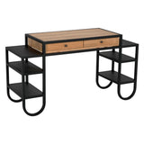 Thomson Desk GDES202MTB Matte Black and Natural Oak Noir