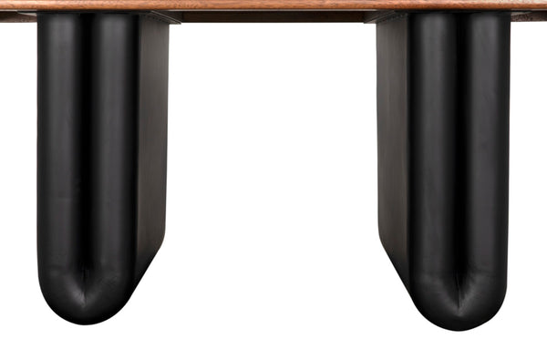 Noir Mila Desk: Stylish Walnut Veneer & Matte Black Steel Frame for Modern Home Office & Workspace Elegance GDES205DW