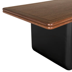 Noir Mila Desk: Stylish Walnut Veneer & Matte Black Steel Frame for Modern Home Office & Workspace Elegance GDES205DW