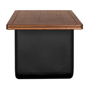 Noir Mila Desk: Stylish Walnut Veneer & Matte Black Steel Frame for Modern Home Office & Workspace Elegance GDES205DW