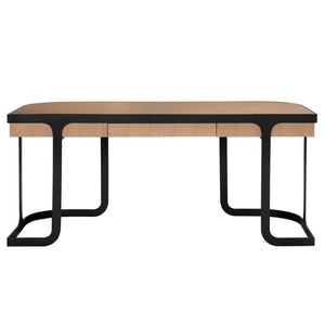 Noir Hamilton Desk - Modern White Oak & Industrial Steel Workspace, Stylish & Durable for Home Offices GDES207WO