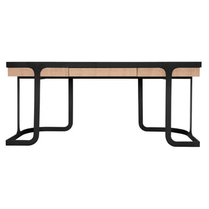 Noir Hamilton Desk - Modern White Oak & Industrial Steel Workspace, Stylish & Durable for Home Offices GDES207WO