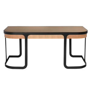 Noir Hamilton Desk - Modern White Oak & Industrial Steel Workspace, Stylish & Durable for Home Offices GDES207WO