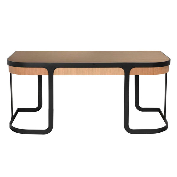 Noir Hamilton Desk - Modern White Oak & Industrial Steel Workspace, Stylish & Durable for Home Offices GDES207WO