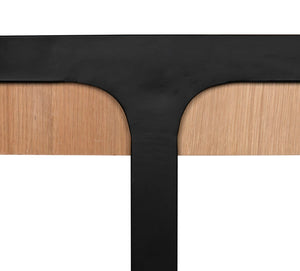 Noir Hamilton Desk - Modern White Oak & Industrial Steel Workspace, Stylish & Durable for Home Offices GDES207WO