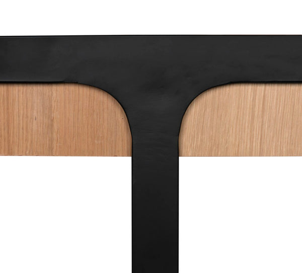 Noir Hamilton Desk - Modern White Oak & Industrial Steel Workspace, Stylish & Durable for Home Offices GDES207WO