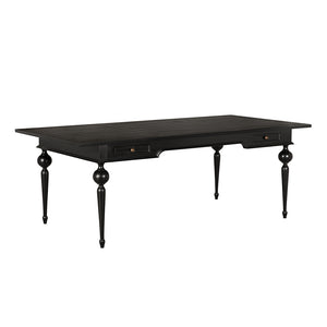 Noir Kingsley Executive Partner Desk Mahogany Brass Hardware Dual Workspace Traditional Study GDES210HB